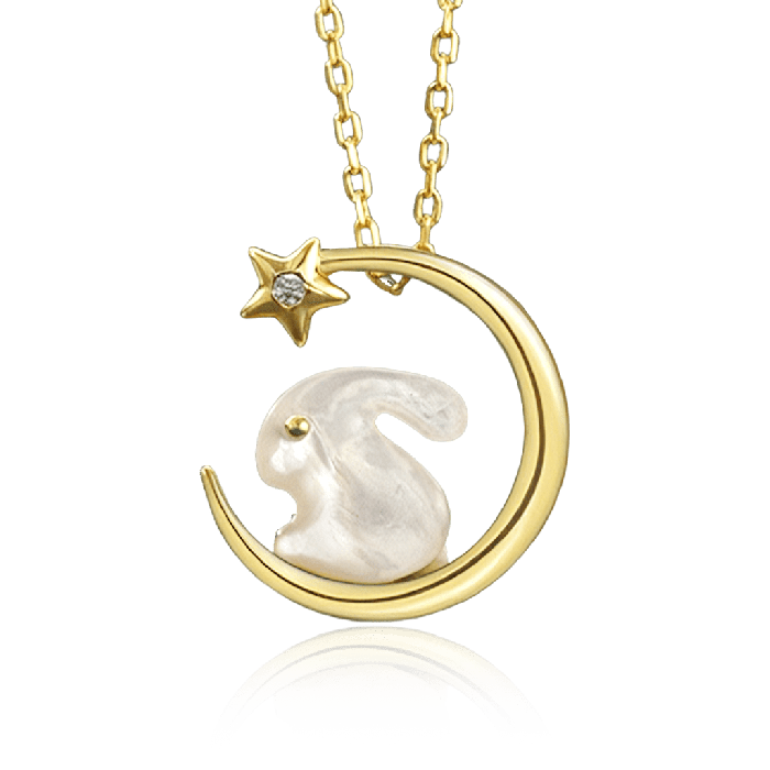 Moon Rabbit Pendant Necklace