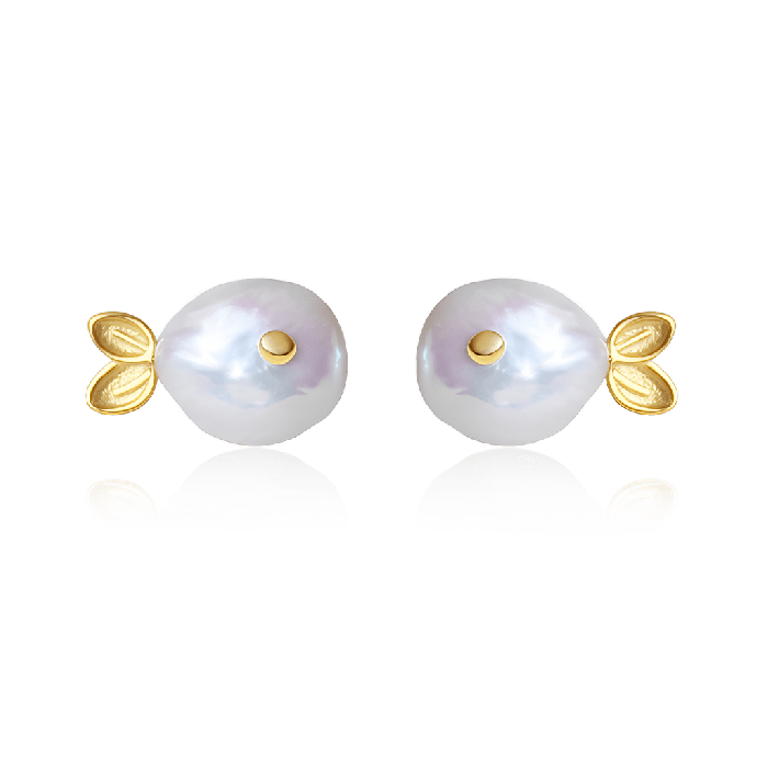 Fish Freshwater Pearl Earrings