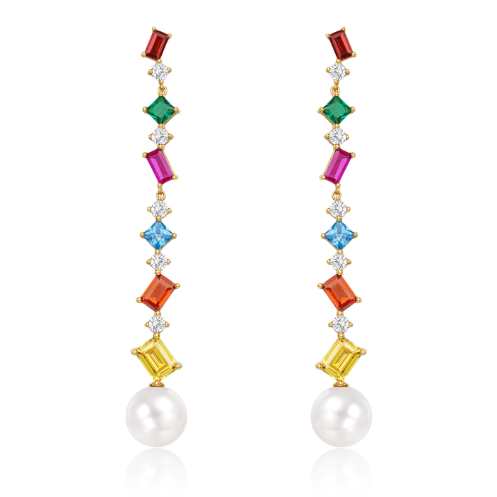Multi Colored Stone Earrings
