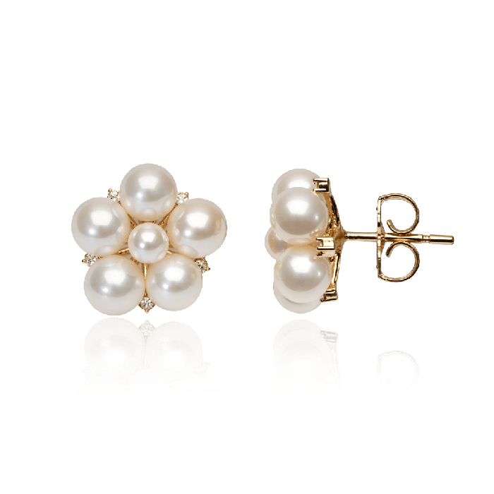 Flower Cluster Stud Earrings