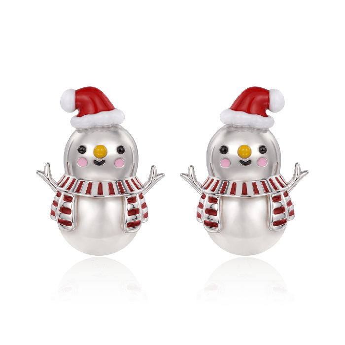 Snowman Pearl Earrings