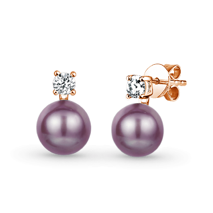 Purple Pearl  Earrings