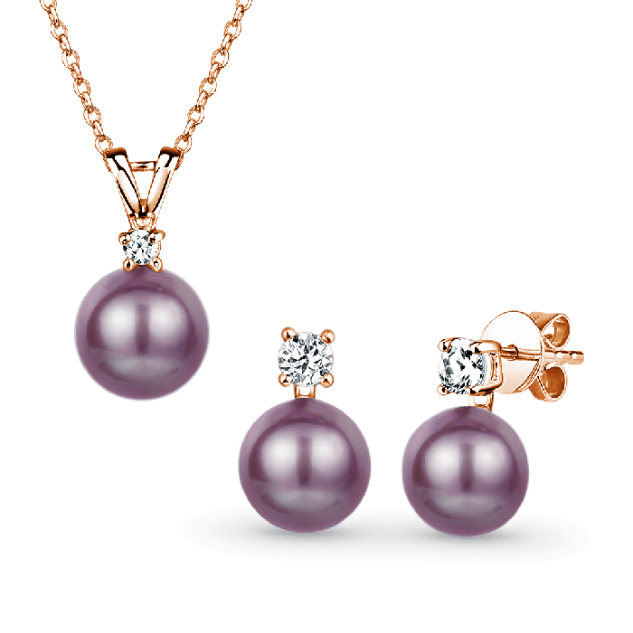 Purple Pearl Jewelry Set