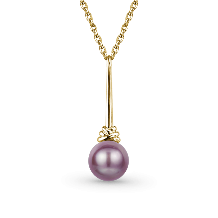 Purple Pearl Dangle Necklace