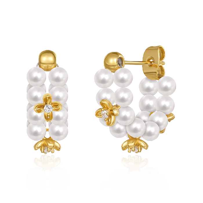 Flower Hoop Earrings