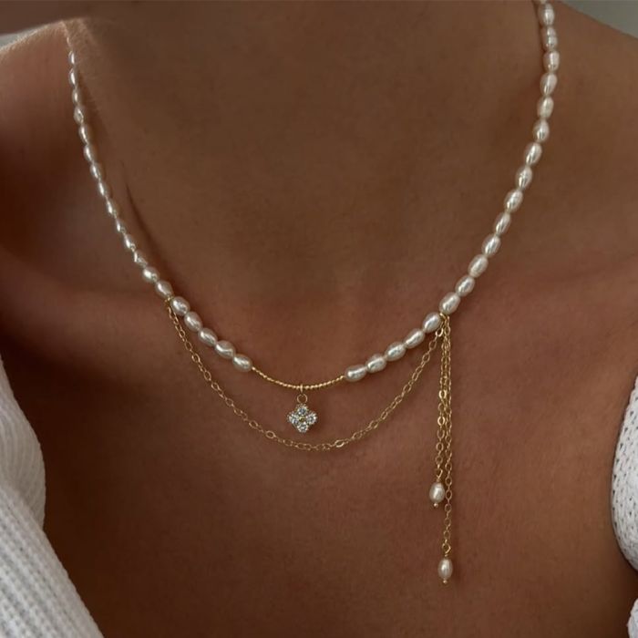 Four-leaf Clover Strand Necklace