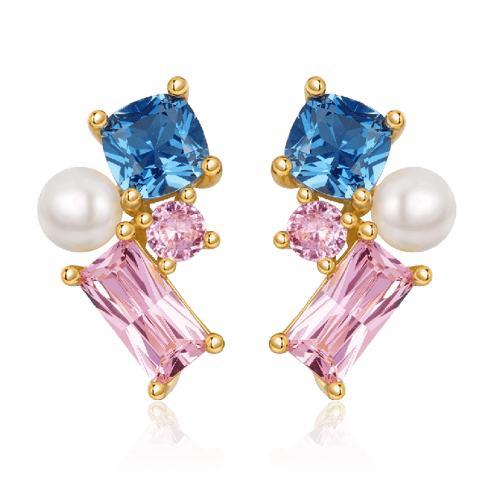 Multi Colored Stones Earrings