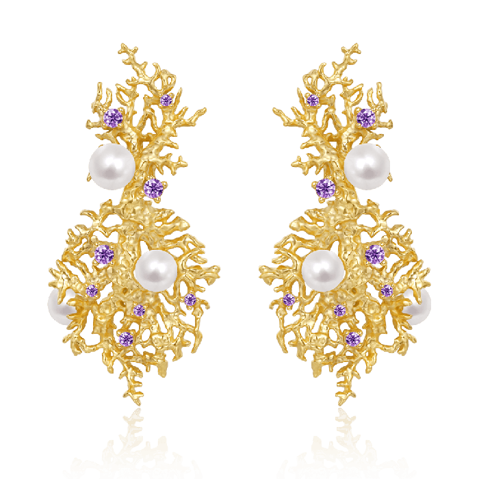 Coral Stud Earrings